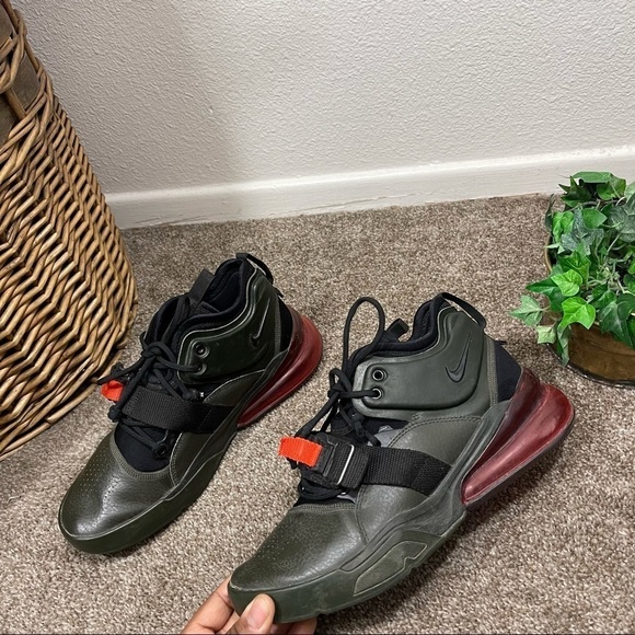 Nike Air Force 270 GS Sequoia Habanero Red black Green YOUTH Size 7Y - Picture 2 of 11